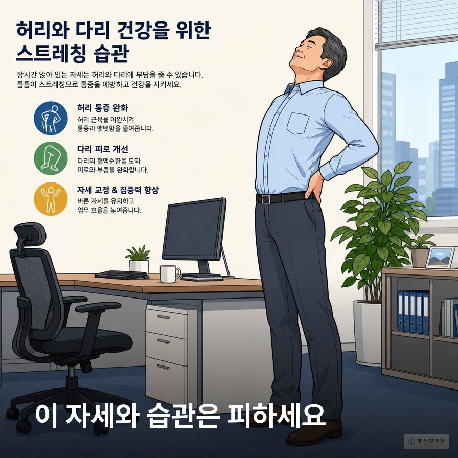좌골신경통 악화를 피하기 위한 앉는 자세와 생활관리